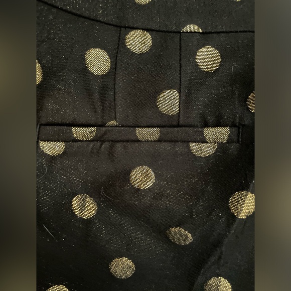 Talbots RSVP Women’s 8P Black Ankle Pants with gold metallic dots - Picture 11 of 16